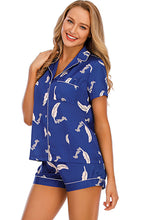 Load image into Gallery viewer, Printed Button Up Short Sleeve Top and Shorts Lounge Set