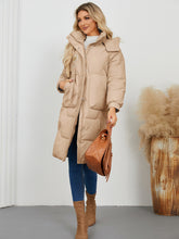 Load image into Gallery viewer, Long Sleeve Longline Hooded Winter Coat