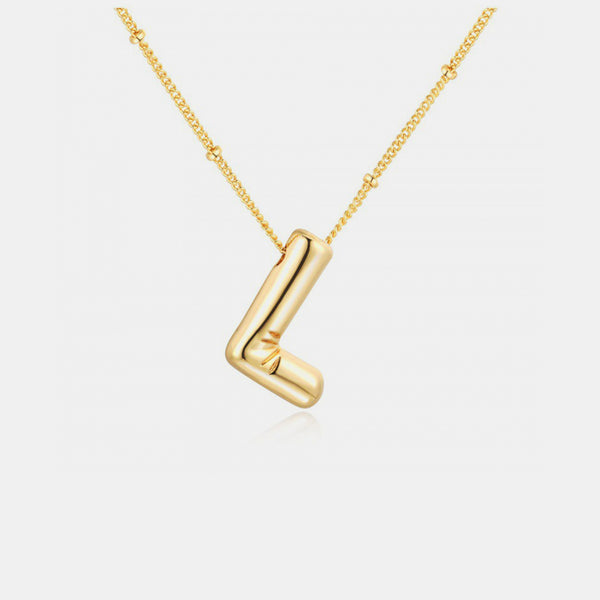 Gold-Plated Letter Pendant Necklace