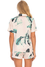 Load image into Gallery viewer, Printed Button Up Short Sleeve Top and Shorts Lounge Set