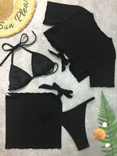 Load image into Gallery viewer, Halter Neck Bikini and Cover Up Four-Piece Swim Set