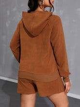 Load image into Gallery viewer, Long Sleeve Hoodie and Pocketed Shorts Set