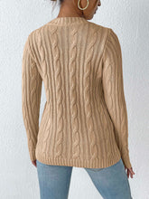 Load image into Gallery viewer, Cable-Knit Round Neck Sweater