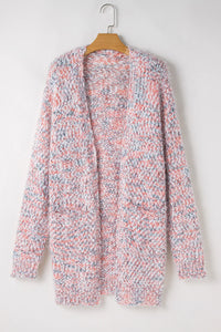 Pocketed Open Front Long Sleeve Cardigan