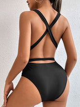 Load image into Gallery viewer, Tied Crisscross Wide Strap One-Piece Swimwear