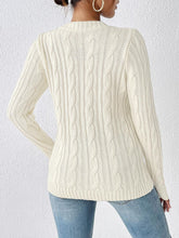 Load image into Gallery viewer, Cable-Knit Round Neck Sweater