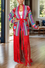 Load image into Gallery viewer, Fringe Tied Long Sleeve Cardigan