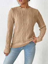 Load image into Gallery viewer, Cable-Knit Round Neck Sweater