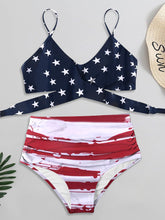 Load image into Gallery viewer, Tied Printed Spaghetti Strap Two-Piece Swim Set