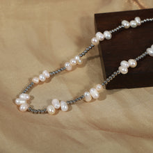 Load image into Gallery viewer, Freshwater Pearl Titanium Steel Bead Necklace