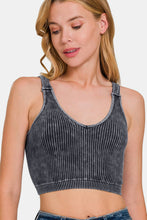 Load image into Gallery viewer, Zenana Washed Ribbed Cropped V-Neck Tank