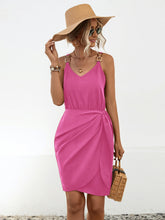 Load image into Gallery viewer, Twisted V-Neck Sleeveless Mini Dress