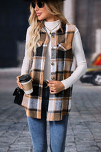 Load image into Gallery viewer, Plaid Button Up Vest Coat