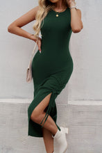 Load image into Gallery viewer, Devine Slit Drawstring Round Neck Sleeveless Midi Dress