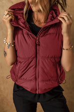 Load image into Gallery viewer, Drawstring Zip Up Vest Coat