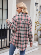 Load image into Gallery viewer, Mandy Pocketed Plaid Collared Neck Long Sleeve Shirt