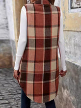 Load image into Gallery viewer, Plaid Button Up Vest Coat