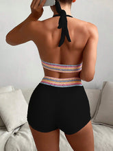 Load image into Gallery viewer, Backless Textured Halter Neck Two-Piece Swim Set