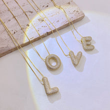 Load image into Gallery viewer, Gold-Plated Inlaid Zircon Letter Necklace