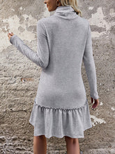 Load image into Gallery viewer, Frill Turtleneck Long Sleeve Dress