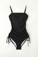 Load image into Gallery viewer, Drawstring Spaghetti Strap One-Piece Swimwear