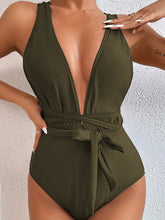 Load image into Gallery viewer, Tied Crisscross Wide Strap One-Piece Swimwear