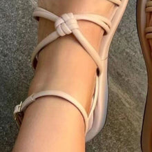 Load image into Gallery viewer, PU Leather Knot Cutout Sandals