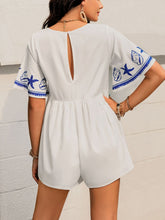 Load image into Gallery viewer, Printed V-Neck Half Sleeve Romper