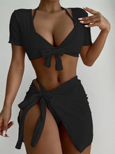 Load image into Gallery viewer, Halter Neck Bikini and Cover Up Four-Piece Swim Set