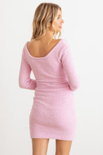 Load image into Gallery viewer, HERA COLLECTION Fluffy Bow Cut-Out Detail Long Sleeve Mini Dress