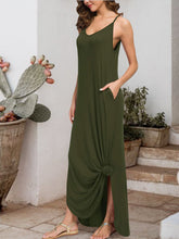 Load image into Gallery viewer, Slit Scoop Neck Sleeveless Dress