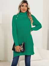 Load image into Gallery viewer, Slit Turtleneck Long Sleeve Sweater