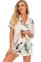 Load image into Gallery viewer, Printed Button Up Short Sleeve Top and Shorts Lounge Set