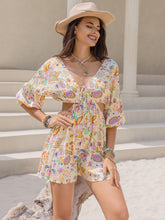 Load image into Gallery viewer, Cutout Printed Half Sleeve Romper