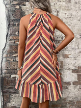 Load image into Gallery viewer, Striped Grecian Neck Dress