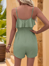 Load image into Gallery viewer, Ruffled Surplice Spaghetti Strap Romper