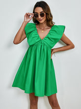 Load image into Gallery viewer, V-Neck Cap Sleeve Mini Dress