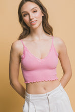 Load image into Gallery viewer, Love Tree Seamless Lace Detail Cropped Cami