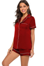 Load image into Gallery viewer, Printed Button Up Short Sleeve Top and Shorts Lounge Set