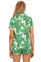 Load image into Gallery viewer, Printed Button Up Short Sleeve Top and Shorts Lounge Set