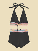 Load image into Gallery viewer, Backless Textured Halter Neck Two-Piece Swim Set