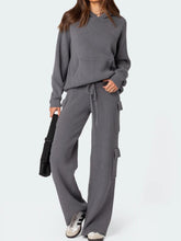Load image into Gallery viewer, Long Sleeve Hooded Top and Pants Sweater Set
