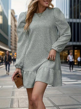 Load image into Gallery viewer, Round Neck Long Sleeve Mini Dress