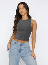 Load image into Gallery viewer, Round Neck Cropped Tank