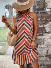 Load image into Gallery viewer, Striped Grecian Neck Dress