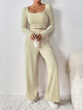 Load image into Gallery viewer, Honey Scoop Neck Long Sleeve Top and Pants Set