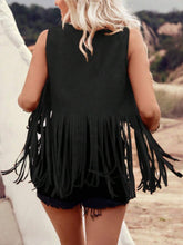 Load image into Gallery viewer, Fringe Studded Open Front Vest Coat