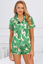 Load image into Gallery viewer, Printed Button Up Short Sleeve Top and Shorts Lounge Set