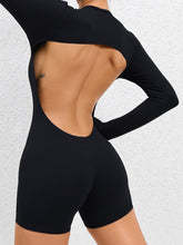 Load image into Gallery viewer, Cutout Round Neck Long Sleeve Active Romper