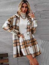 Load image into Gallery viewer, Plaid Button Up Long Sleeve Coat and Skirt Set